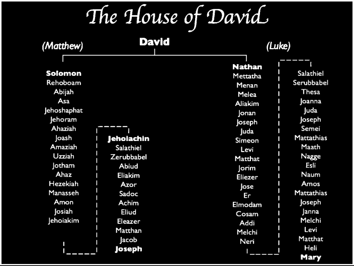 House of David, Lineage of Jesus from King David